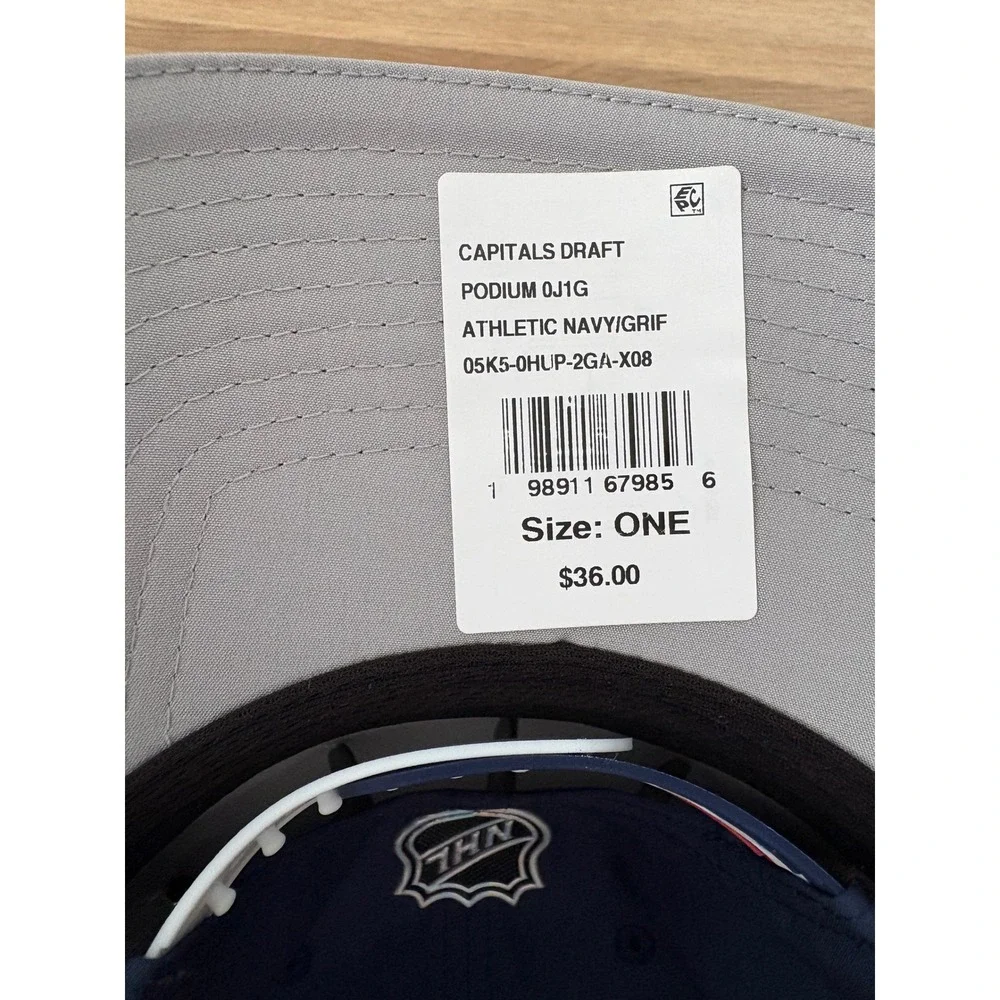 NWT Fantatics Washington Capitals  Authentic Pro Podium Draft Hat - OSFM - Navy